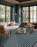 Latte&Fog 6x9 Area Rugs for Living Room Bedroom, Blue Modern Abstract Washable Rug, Boho Non Slip Low Pile Carpet for Indoor Dining Room, Dorm, Classroom, College Dorm, Farmhouse and Kids Room - Blue