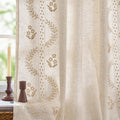 jinchan Belrose Lined Linen Blend Curtains Boho Floral Curtains for Bedroom 84 Inch Length Beige Embroidered Drapes Rod Pocket Farmhouse Flower Drapes for Living Room Window Treatments Set 2 Panels