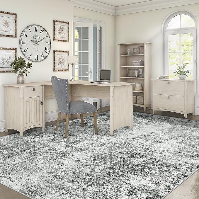 XLUEZ 6x9 Area Rugs for Living Room, Washable Modern Abstract Large Area Rug Neutral Soft Non Slip Kids Rug Stain Resistant Indoor Carpet for Bedroom Nursery Dining Room Playroom(Grey, 6'x9')