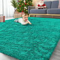 OLANLY 8x10 Machine Washable Large Area Rugs for Living Room, Bedroom, Soft Fluffy Shaggy Bedside Rug, Indoor Floor Carpet for Kids Girls and Boys, Dorms, Nursery, Home Decor Aesthetic, Teal Green