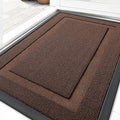 OLANLY Front Door Mat Indoor Outdoor Entrance, Waterproof All-Season, All-Weather Doormat, Sturdy Natural Rubber, Low Profile, Easy Clean Patio Porch Entryway Mat, 29.5x17, Chocolate Brown