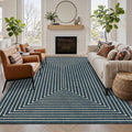 Latte&Fog 5x7 Area Rugs for Living Room Bedroom, Blue Modern Abstract Washable Rug, Boho Non Slip Low Pile Carpet for Indoor Dining Room, Dorm, Classroom, College Dorm, Farmhouse and Kids Room - Blue