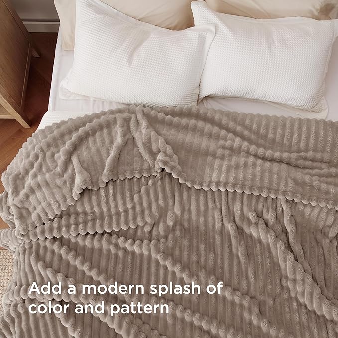 Bedsure GentleSoft Light Brown Fleece Blanket for Couch - Cozy Soft Blankets for Women, Cute Small Throws for Girls, 90x90 Inches