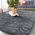 OLANLY 4x11 Area Rugs for Living Room Bedroom, Machine Washable Soft Fluffy Shaggy Bedside Rug, Indoor Floor Carpet for Kids Girls and Boys, Dorms, Nursery Rooms, Home Decor Aesthetic, Grey