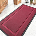 OLANLY Front Door Mat Indoor Outdoor Entrance, Waterproof All-Season, All-Weather Doormat, Sturdy Natural Rubber, Low Profile, Easy Clean Patio Porch Entryway Mat, 47x23, Burgundy