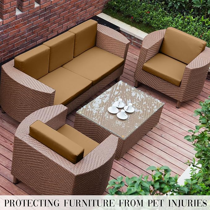 Outdoor Cushion Covers Set,12PCS Patio Furniture Couch Seat Slipcovers, Replacement for Sofa Sectional Chair(Cover，Only)