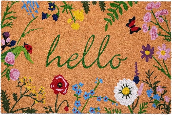 Calloway Mills AZ105992436 Floral Hello Doormat, 24" x 36", Multicolor