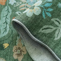 2x3 Washable Floral Area Rug – 2x3 Floral/Green, Indoor Soft Scalloped