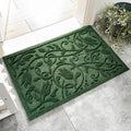 Boho Green Floral Leaves Outdoor Indoor Entrance Doormats, Absorbent Durable Heavy Duty Welcome Front Door Mat,Thick Natural Rubber Back,Easy Clean Entryway Mat 23x35 Inch, Low Profile