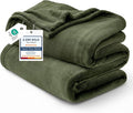 Bedsure GentleSoft Fleece Blanket Twin Size Olive Green - 300GSM Lightweight Plush Fuzzy Cozy Soft Warm Blanket for Bed, Sofa, Couch, Travel, Camping, 60x80 inches