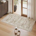 2x4 Washable Rugs for Kitchen, Floor, Entryway, Powder Room Small Area Rug Non-Slip Vintage Low Pile Throw Door Mat Brown