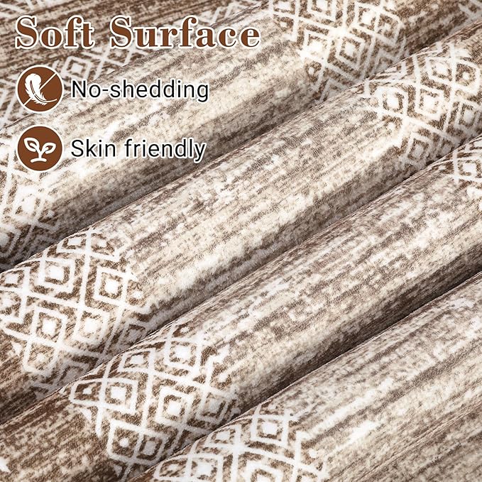Washable 2.5x10 Kitchen Runner Rug, Easy Clean Geometri Rugs for Hallway Entryway, Indoor Outdoor Non Slip Rug Farmhouse Morden Carpet Door Mat Area Rug for Laundry Room Brown