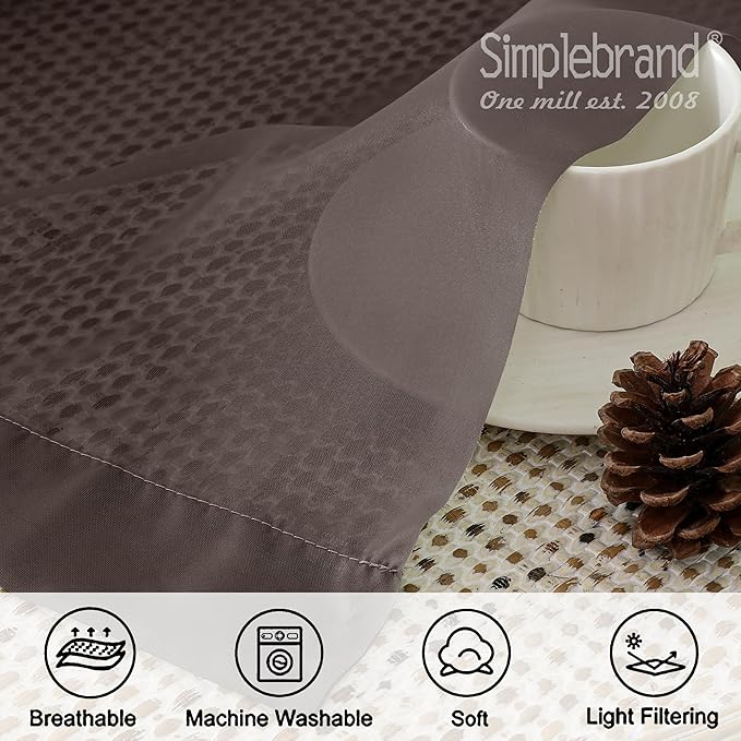 Simplebrand Chocolate Sheer Curtains 84 Inches Long, Light Filtering Rod Pocket Solid Color Window Sheer Curtain Panels, Elegant Curtains & Drapes for Living Room, Bedroom 2 Panels (42" W x 84" L)