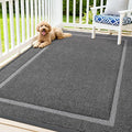 OLANLY Front Door Mat Indoor Outdoor Entrance, Waterproof All-Season, All-Weather Doormat, Sturdy Natural Rubber, Fade Resistant, Low Profile, Easy Clean Patio Porch Entryway Mat, 71x47, Dark Grey