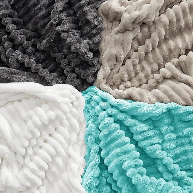 Bedsure GentleSoft Blue Full Blanket for Couch - Cozy Soft Blankets for Women, Cute Small Fleece Throws for Girls, Birthday Gifts for Women Decor Gifts for Mom, Blue Fog, 84x90 Inches