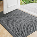 Mibao Front Door Mat Indoor Outdoor Entrance, Dirt Trapping Waterproof All-Season, All-Weather Doormat, Non-Slip Durable Natural Rubber Low Profile Easy Clean Patio Entrance Mat, 47" x 31.5", Grey