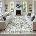 zesthome 9x12 Area Rugs,Stain Resistant Washable Rug,Ultra-Thin Rugs for Living Room,Bedroom,Non-Slip Backing Home Decor Large Area Rug (Grey/Beige,9'x12')