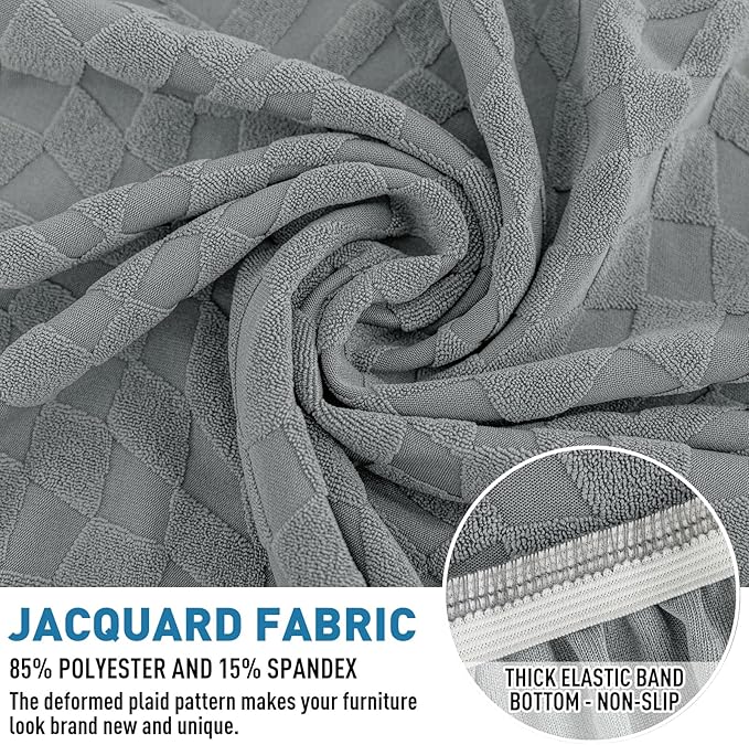 2025 Stretch Chaise Covers for Sectional Sofa, Individual Chaise Lounge Cover Removable Washable, L-Shaped Couch Seat Cover Replacement, Unique Fashion Pattern Soft Cozy Durable (Chaise, Light Gray)