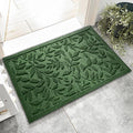 Green Leaves Outdoor Indoor Entrance Door mat, Absorbent Durable Heavy Duty Welcome Front Door Mat,Thick Natural Rubber Back,Easy Clean Entryway Mat 17x30 Inch, Low Profile