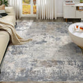 UERMEI 5x8 Area Rug Living Room Rugs - Washable Neutral Modern Abstract Soft Thin Large Rug Indoor Floor No Slip Rug Carpet for Bedroom Under Dining Table Home Office Decor - Blue Grey