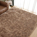 Goolela Sheepskin Area Rug 9x12 - Light Brown Beige - Fluffy Fuzzy Furry Carpet for Living Room Bedroom Faux Fur Rectangle