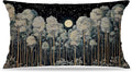 Rustic William Morris Inspired Night Forest Green Moon Pillow Covers 12x20 Double-Sided,Vintage Botanical Nature Landscape Decorative Throw Pillow Covers for Home Bedroom Living Room
