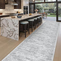 Hallway Runner Rug 3x18 - Kitchen Rugs 18ft Washable Entryway Rug Vintage Kitchen Runners Non Slip Farmhouse Indoor Carpet Runner for Living Room Bedroom, Grey