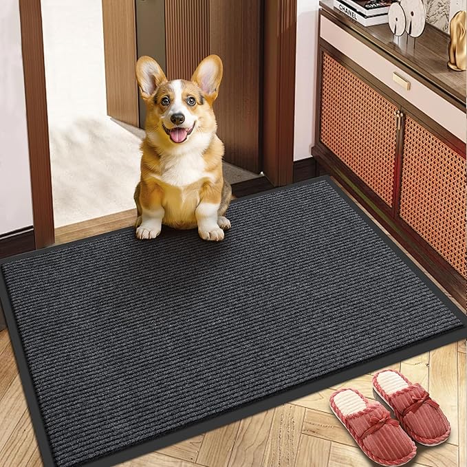 Extra Large Front Door Mat, 3 x 4 Feet Indoor Outdoor Entrance Mat, Heavy Duty Commercial Floor Mats, Non-Slip Rubber Backing Doormat for Entryway, Waterproof, Low-Profile, Easy to Clean