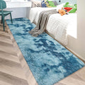 Super Soft Fluffy Living Room Area Rug 2x10 ft Tie-Dyed Light Blue Shaggy Furry Carpet Washable Non-Slip Floor Rugs Bedroom Bedside Nursery Rug Fuzzy Girls Boy Dorm Home Decor Aesthetic