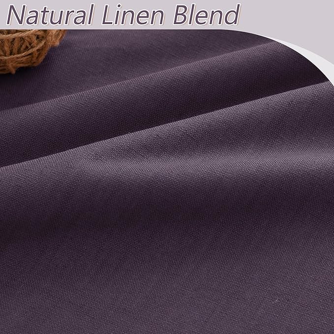 Guken 100% Blackout Curtains 102 Inch Length 2 Panels Set for Living Room Bedroom Back Tab Thermal Insulated Black Out Linen Drapes Room Darkening Window Curtains 102 Inches Long,Plum