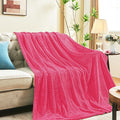 inhand Hot Pink Fleece Twin Blanket, Lightweight Leaves Pattern Fuzzy Blanket for Couch Sofa, All Season Use, 60 x 90 Inches