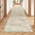 Kitchen Runner Rug Non Slip – 2.5'x8', Brown/Ivory, 2.5 X 8 Runners