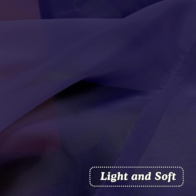 OVZME Purple Sheer Curtains 108 Inches Long, Light Filtering Semi Transparent Lightweight Voile Rod Pocket Window Curtains for Bedroom, Living Room, W42 x L108, Set of 2 Drape Panels