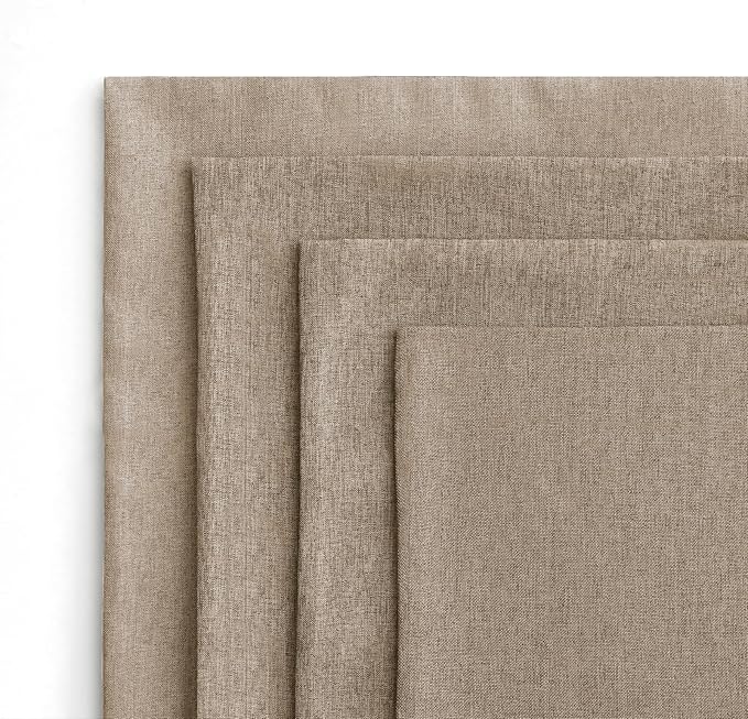 MIULEE Pack of 4 Decorative Outdoor Throw Pillow Covers Linen Waterproof Pillow Covers Farmhouse Cushion Cases for Patio Garden Tent Balcony Couch Sofa 18x18 inch Khaki