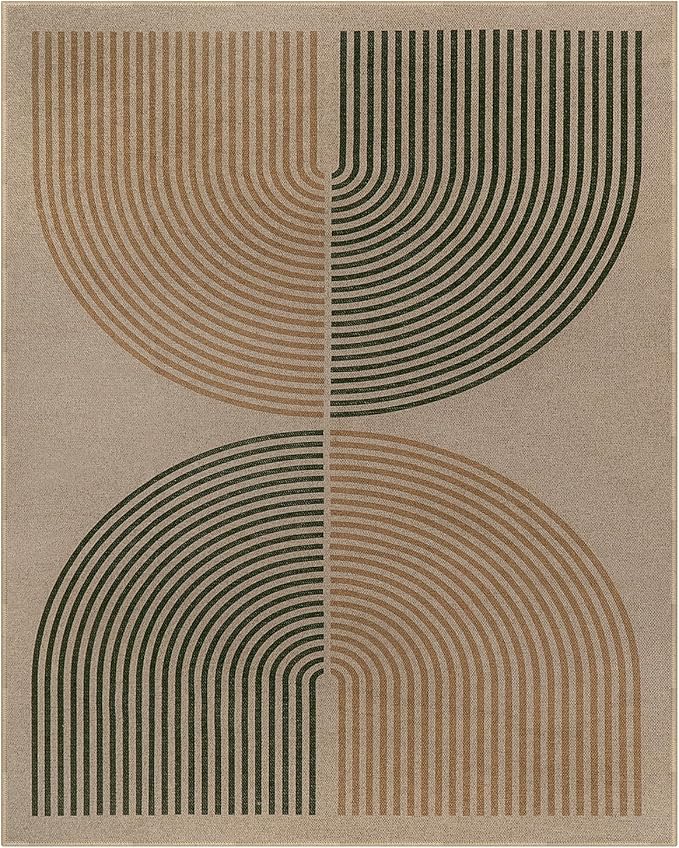 Lahome Enfys Modern Rainbow Easy Jute Rug, 8x10 Living Room Rug Indoor Outdoor Patio Farmhouse Large Area Rug, Contemporary Non Slip Non Shedding Carpet for Bedroom Backyard Dining Room