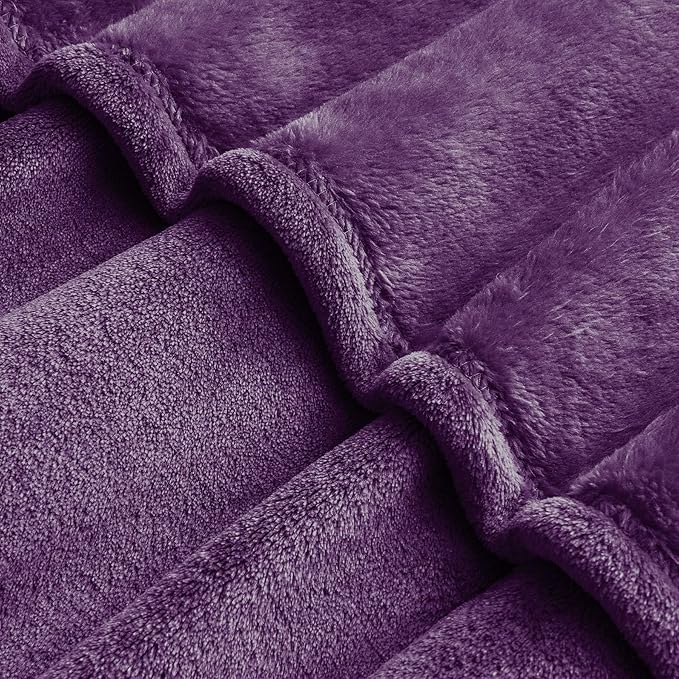 BEDELITE Big Fleece Blanket - 120" x 120" (10' x 10'), Super Soft Fluffy Fuzzy Oversized King Blanket for Bed, Couch, Sofa, Camping,Fits Whole Family,Purple