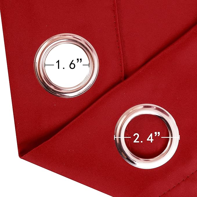 LEMOMO Bright Red Blackout Curtains 66 x 63 Inch Length/Set of 2 Curtain Panels/Thermal Insulated Room Darkening Blackout Curtains for Bedroom
