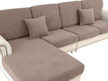 Couch Cushion Cover Chaise Lounge Cover Washable Separate Seat Chaise Couch Cover Stretch Sectional Sofa Slipcover(1 Piece for Chaise or Sofa 3-Seater, Khaki)