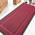 OLANLY Front Door Mat Indoor Outdoor Entrance, Waterproof All-Season, All-Weather Doormat, Sturdy Natural Rubber, Low Profile, Easy Clean Patio Porch Entryway Mat, 59x23, Burgundy