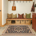 Boho Brown 3x5 Entryway Rugs Indoor - Farmhouse Kitchen Throw Area Rug, Insect Carpet for Bedroom, Mudroom, Laundry Room, Unique Home Décor, Low Pile & Soft Mat