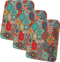 hyha Printed Couch Cushion Covers, Floral Sofa Covers Washable for 3 Cushion Couch, Stretch Pattern Outdoor Cushion Covers for Patio Furniture with Elastic Bottom(3 Packs, Diamond Mandala)