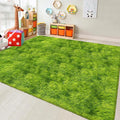 Green Tie-Dyed Rug for Living Room 8x10 Fluffy Area Rug Mat Bedside Throw Rug for Bedroom Kids Room Boys Teens Nursery Baby Dorm Office Home Decor Aesthetic Carpets