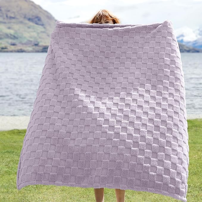 Bedsure GentleSoft Twin Blanket for Bed Lavender Fog - Super Soft Cozy Blankets for Kids Girls, Cute Fuzzy Fleece Throws for Bedroom Couch, 60x80 Inches