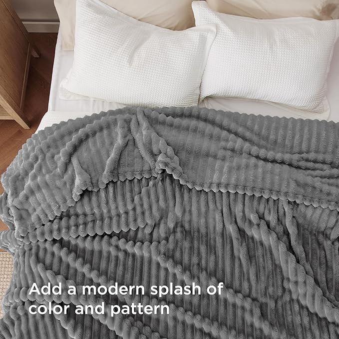 Bedsure GentleSoft Frost Gray Full Blanket for Bed - Cozy Soft Blankets for Women, Cute Large Throws for Girls, 84x90 Inches