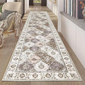 HEBE Hallway Runner Rug 2'x10' Washable Vintage Distressed Area Rugs Non Slip Laundry Rug Runner Boho Floor Carpet Runners for Hallways Entryway Laundry Room Kitchen Bathroom