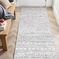 3x6 Washable Hallway Runner Rug - Moroccan Non-Slip Long Runners for Entryway Soft Modern Geometric Low-Pile Rugs for Kitchen Waterproof Neutral Carpet for Bedroom Bathroom Laundry 3x6 Grey