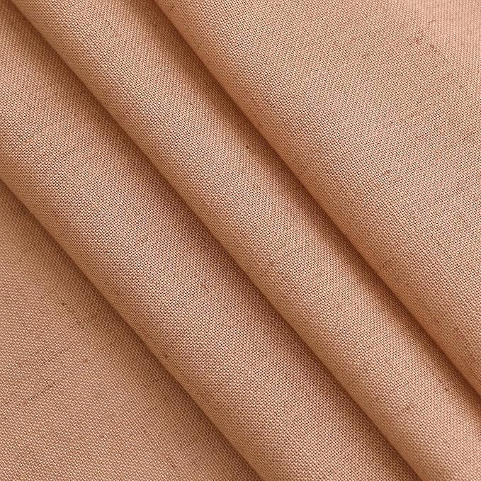Peach Quartz Linen Curtains 96 Inch Length 2 Panel Set Back Tab Rod Pocket Textured Light Filtering Semi Sheer Boho Aesthetic Burlap Look Drapes for Bedroom and Living Room Decoration 8Ft 52x96 Inch