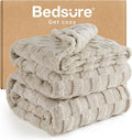 Bedsure GentleSoft King Size Blanket for Bed - Super Soft Cozy Blankets for Kids Girls, Large Fuzzy Fleece Throw for Bedroom Decor, Neutral,108x90 Inches