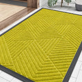 Smiry Front Door Mat Outside Entrance, Heavy Duty Sturdy Natural Rubber Doormat, Trap Dirt and Moisture, Easy Clean Low Profile Welcome Floor Mats for Indoor Outdoor Entry, 35X23 Inch, MST- Yellow