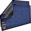 Sierra Concepts Front Door Mat Large Welcome Floor Mats - Entryway Indoor Outdoor Entrance Doormat, Patio, Porch, Muddy Dog Shoe, Inside Outside Low Profile 36x24in, 2-Pack Blue